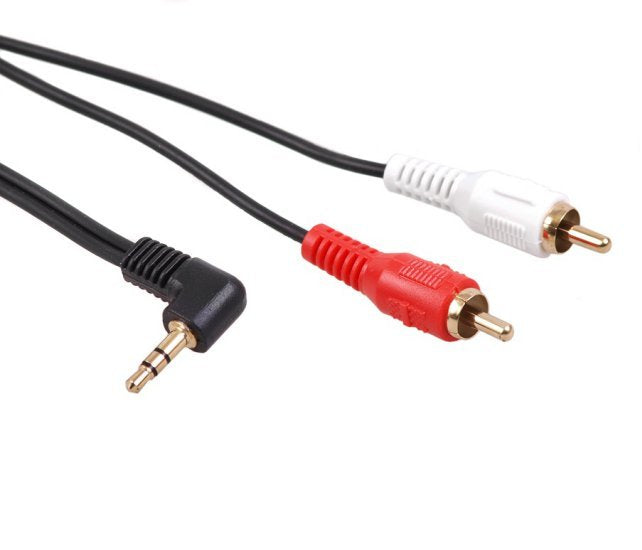 Przewód Mini Jack 3,5mm Katowy 2rca 1m Mctv-824 Czarny