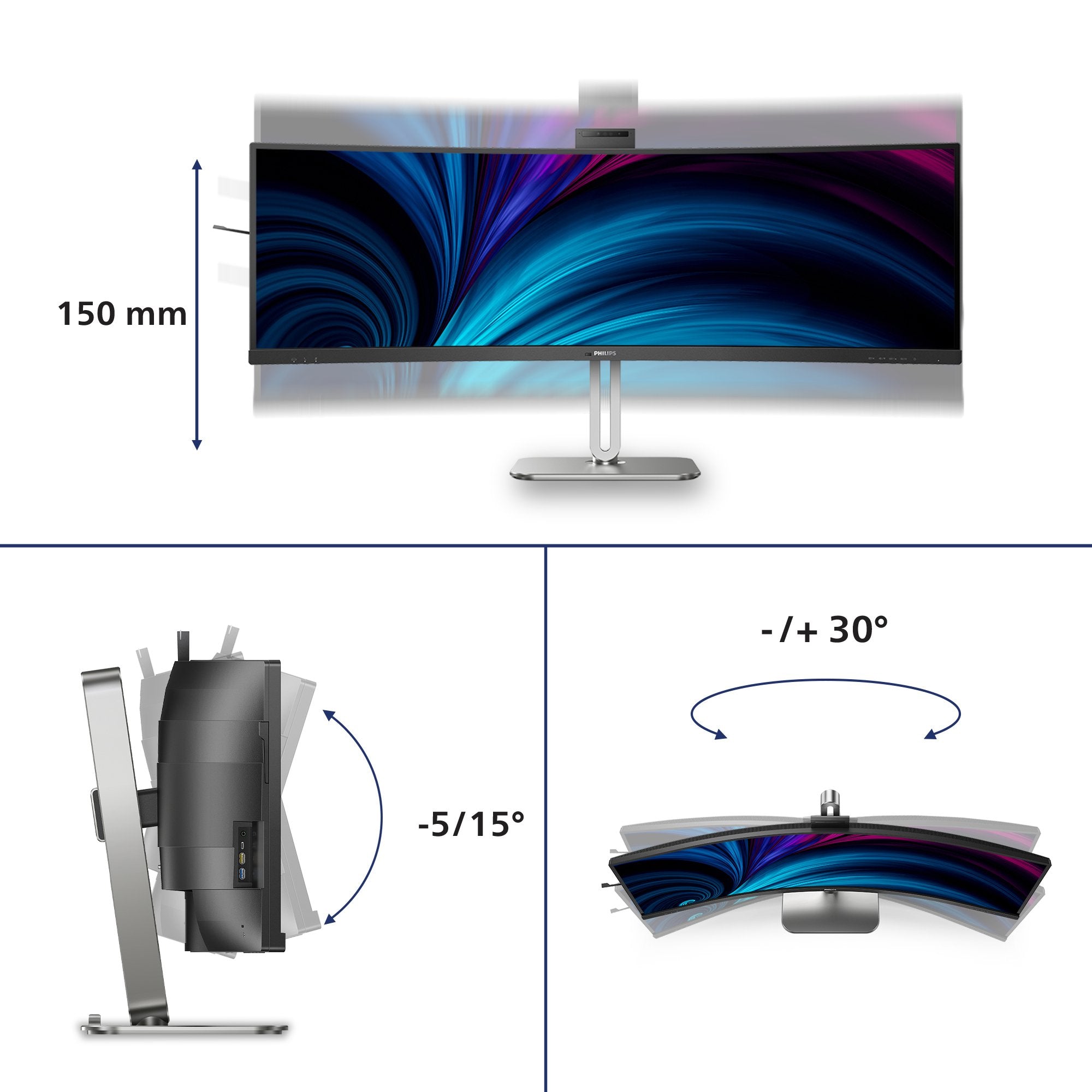 EAN 8712581802578 - Philips 5000 series 49B2U5900CH/00 pantalla para PC 124 cm (48.8") 5120 x 1440 Pixeles Dual QHD LCD Negro imagen 5