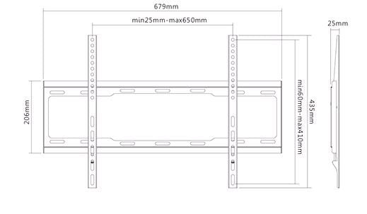Sunne 37-70-Ef Soporte De Pared Para Pantalla Plana 177,8 Cm (70") Negro
