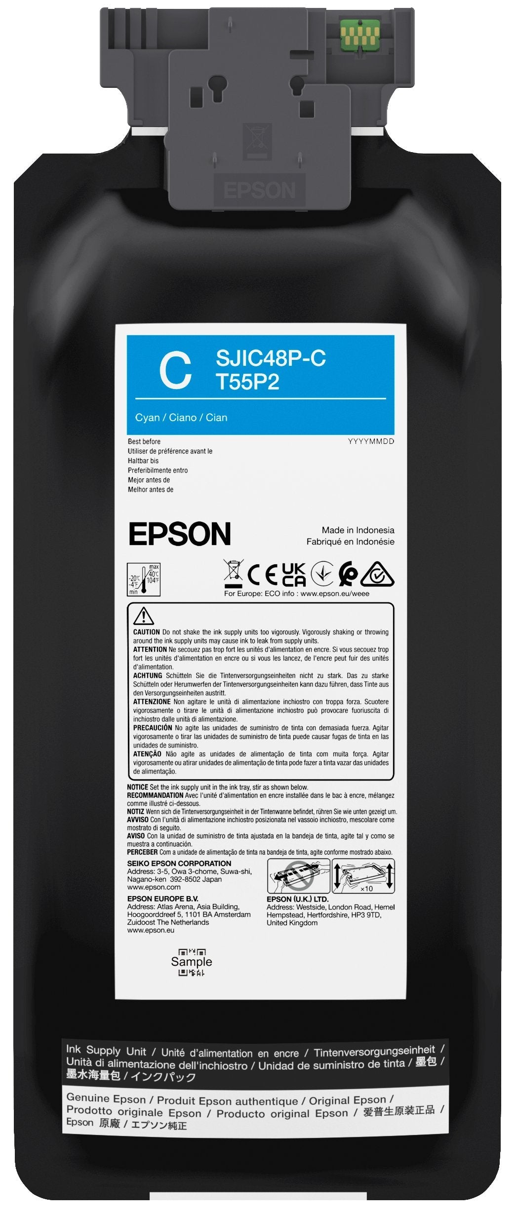 Sjic48p-C Cyan Ink Cartridge For Colorworks C8000e