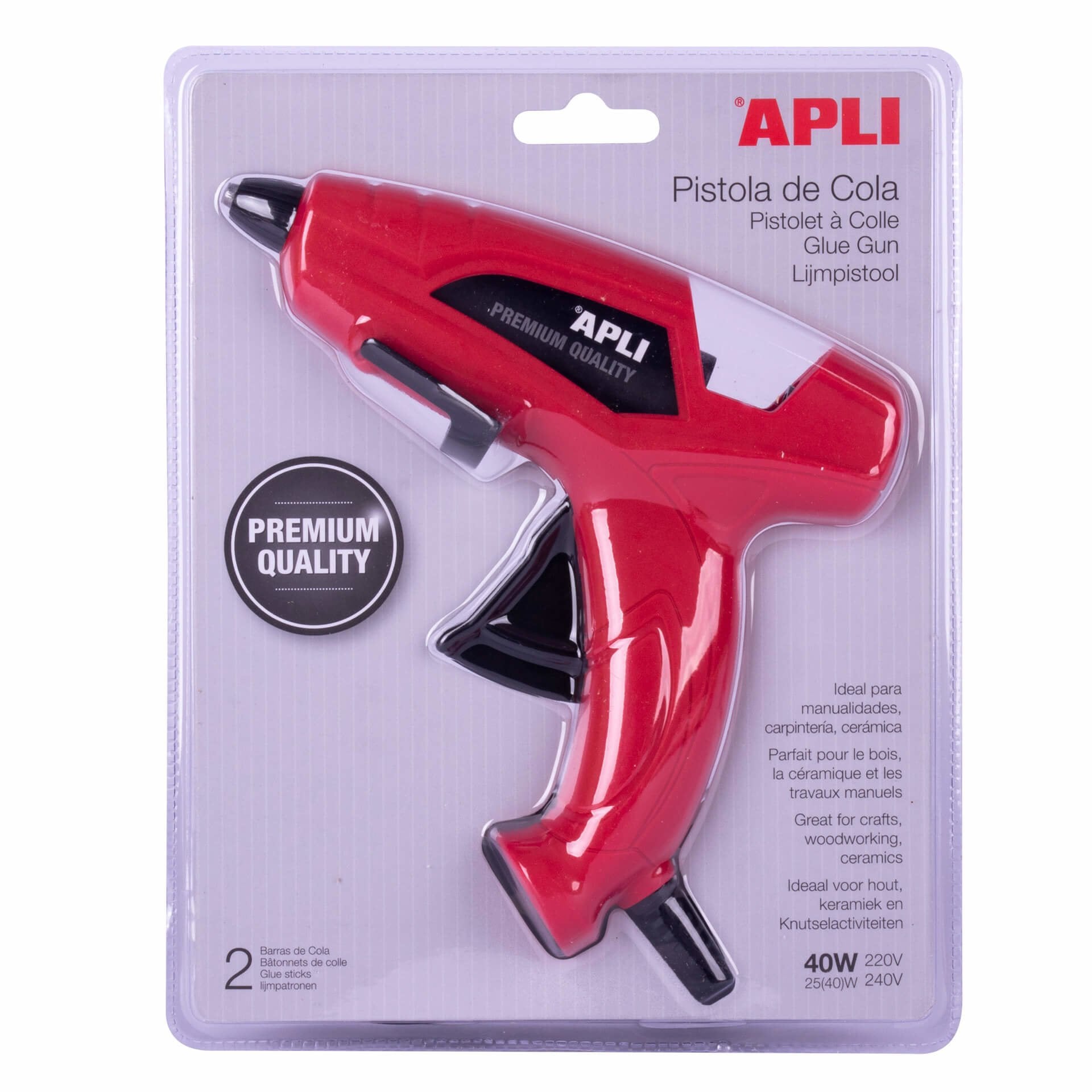 Apli Pistola De Silicona Caliente Negro 40w + 2 Barras