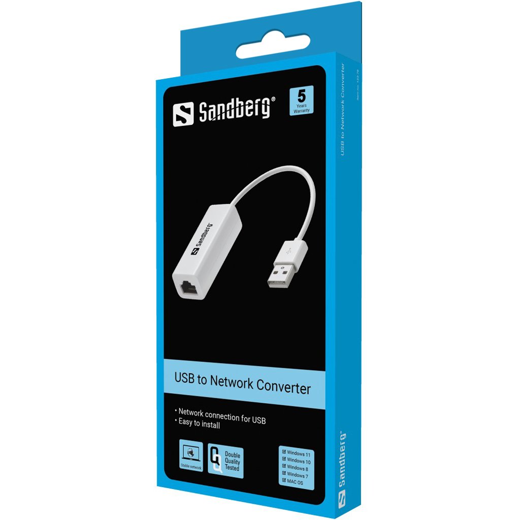 Tarjeta De Red Externa Sandberg Usb -> Rj45 One-Chip 10/100 Mbps
