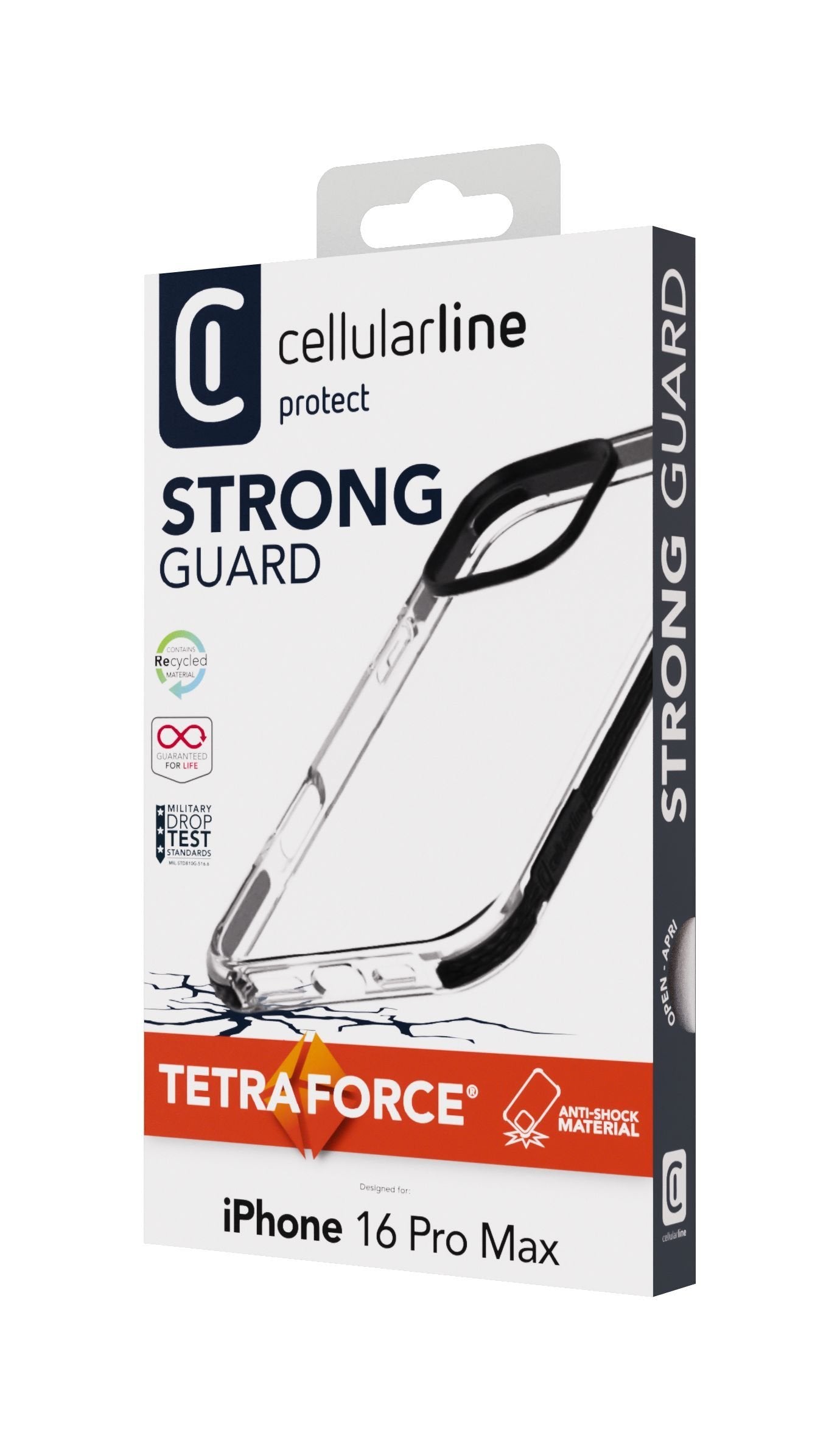 Cellularline Strong Guard Case Iphone 16 Pro Max Clear
