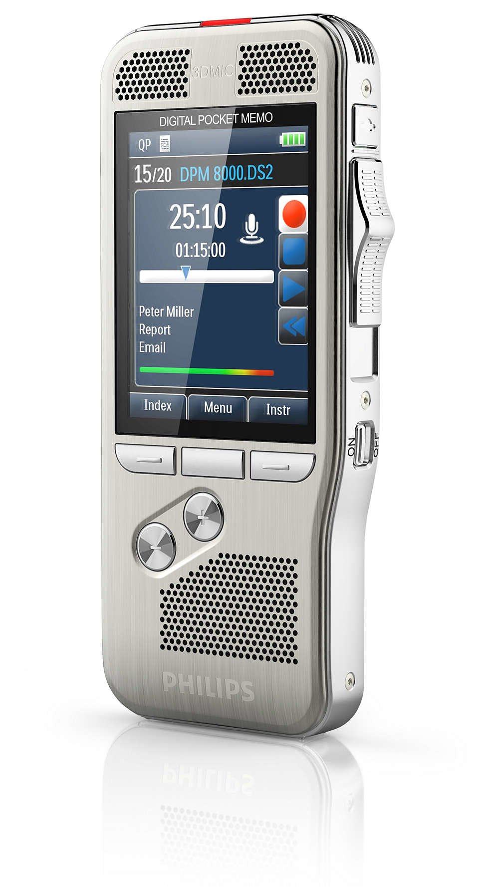 Philips Dpm 8300 Dictáfono Memoria Interna Plata
