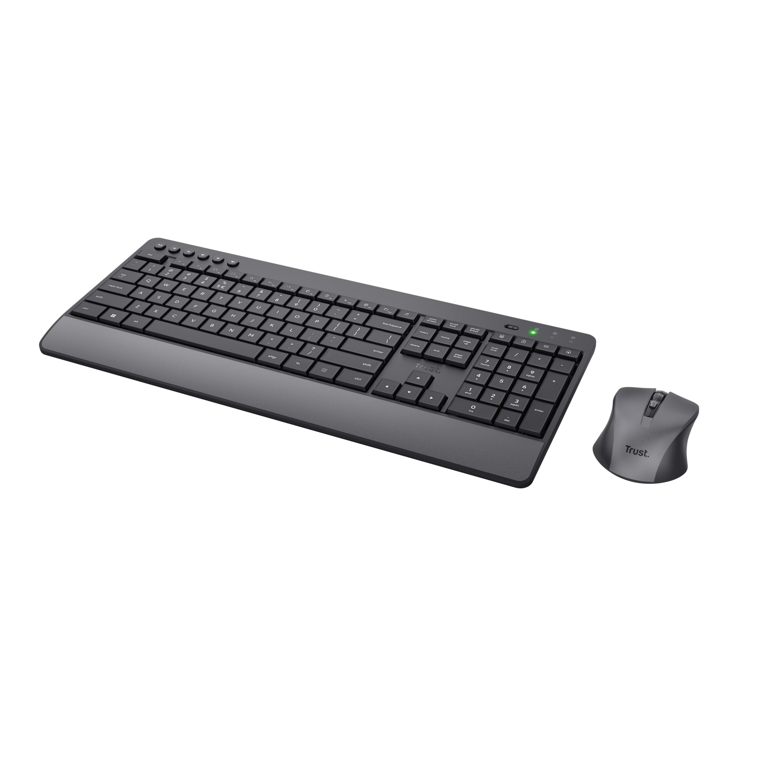 Trust Trezo Komfortables Set Aus Cableloser Tastatur Und Raton - Schwarz Ch