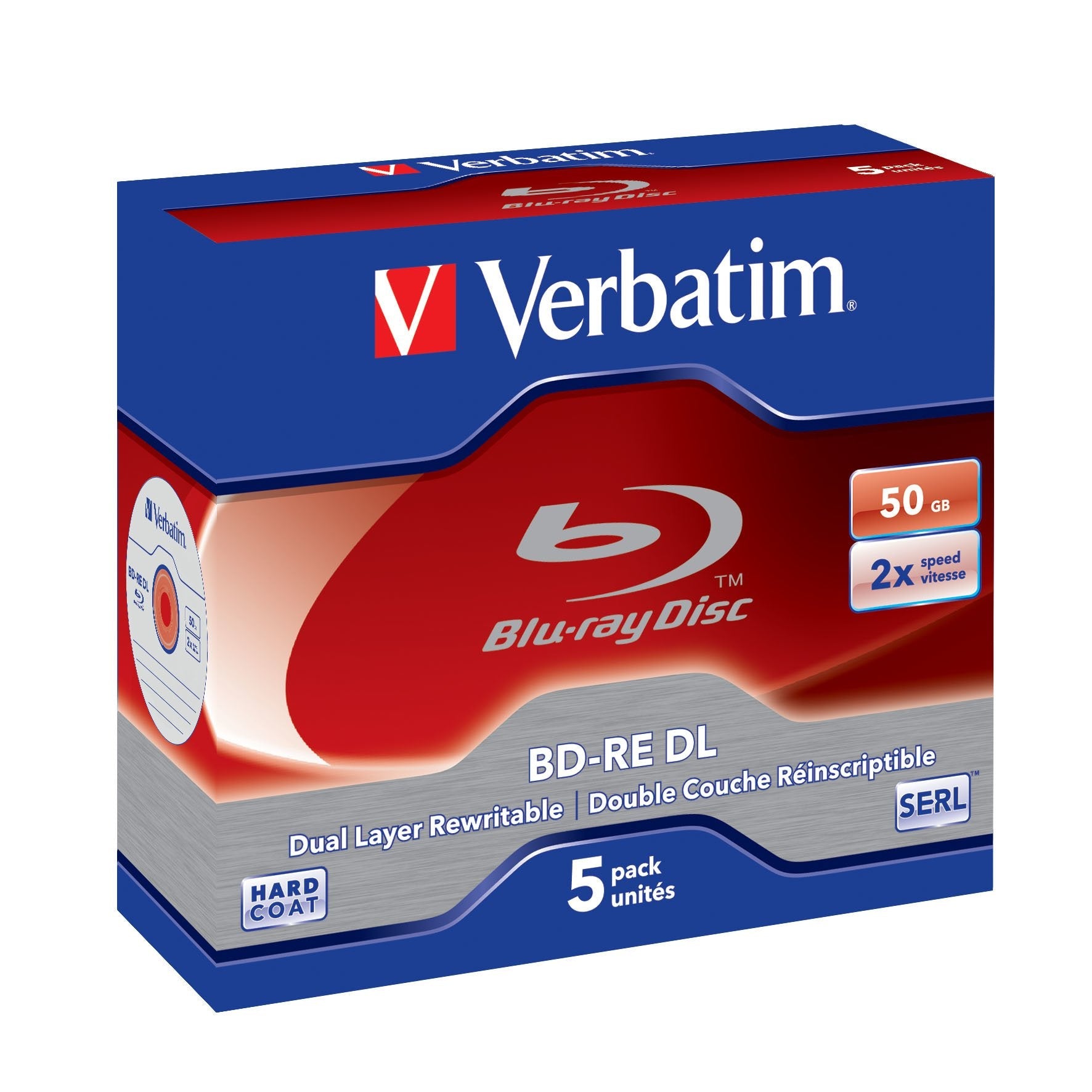 Bluray Verbatim 50gb 5pcs Jewelc. 2x White Blue
