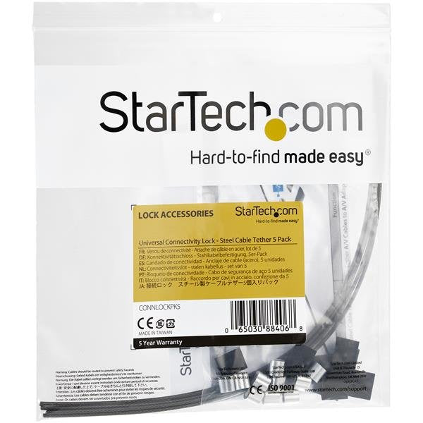Startech 5 Cables Seguridad Doble Lazo