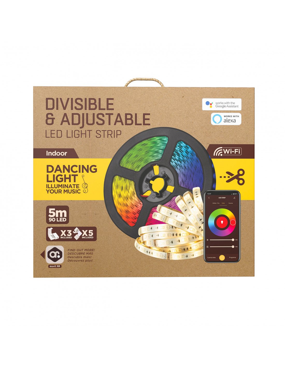 Tira Led Muvit Io Miolst002 5m 24w Color Rgb+Cct Regulable Wifi