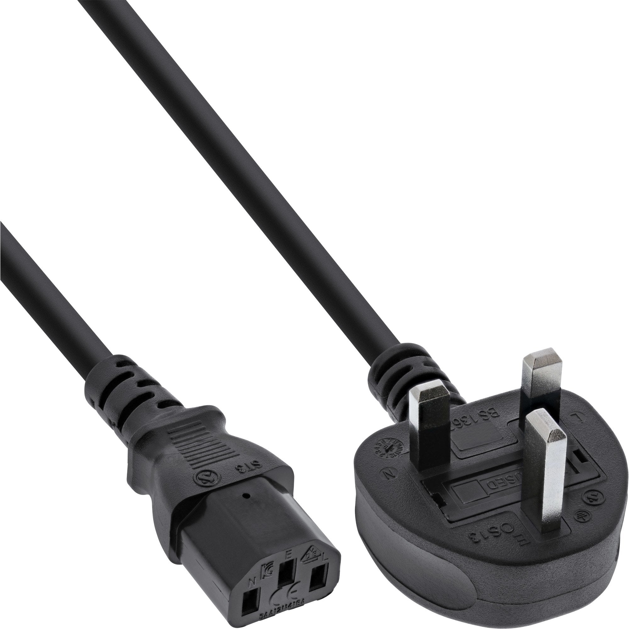 30 Piezas Cable De Alimentación Bulk-Pack Inline, Enchufe De Red Inglaterra En Enchufe De Aparato Frío C13, 1,8 M