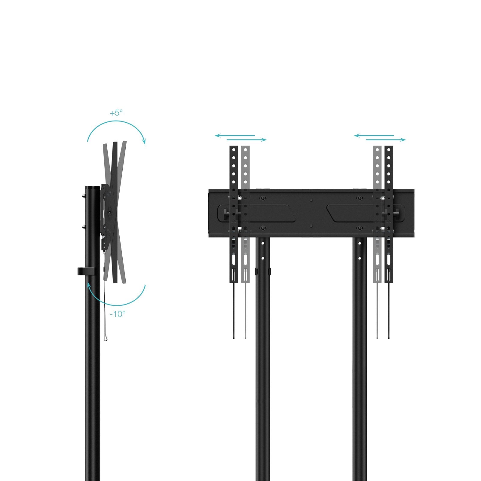 Soporte Suelo Tooq Ruedas "Kefren" 37-70" Negro