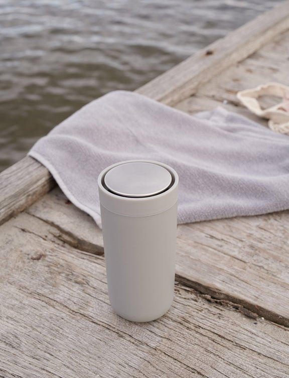 Taza Térmica Stelton To Go Click 0,4 L Gris Claro Suave