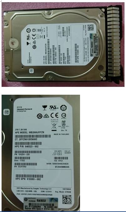 EAN 5711783970965 - HPE 872744-001 disco duro interno 2 TB 7200 RPM 3.5" SAS imagen 1