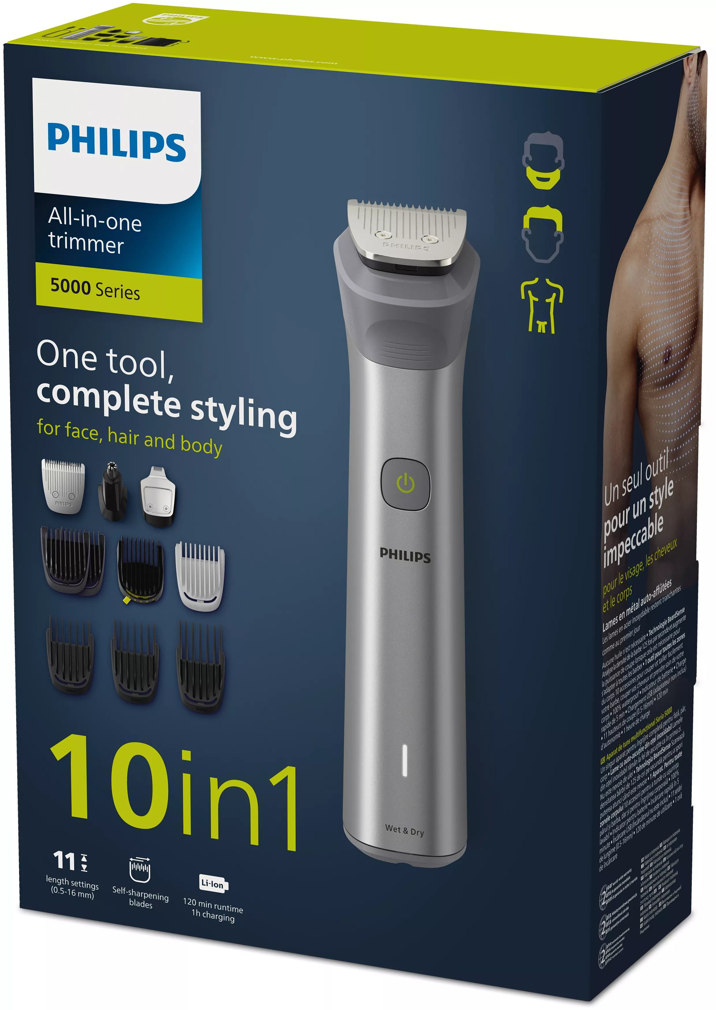 EAN 8720689002219 - Philips MG5920/15 cortadora de pelo y maquinilla Acero inoxidable 11 Ión de litio imagen 3