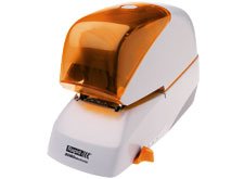 Rapid Supreme 5080e Grapadora Electrica De Sobremesa + Cartucho De 5000 Grapas - Hasta 80 Hojas - Profundidad De Grapado Ajustable Hasta 50mm - Color Gris/Naranja
