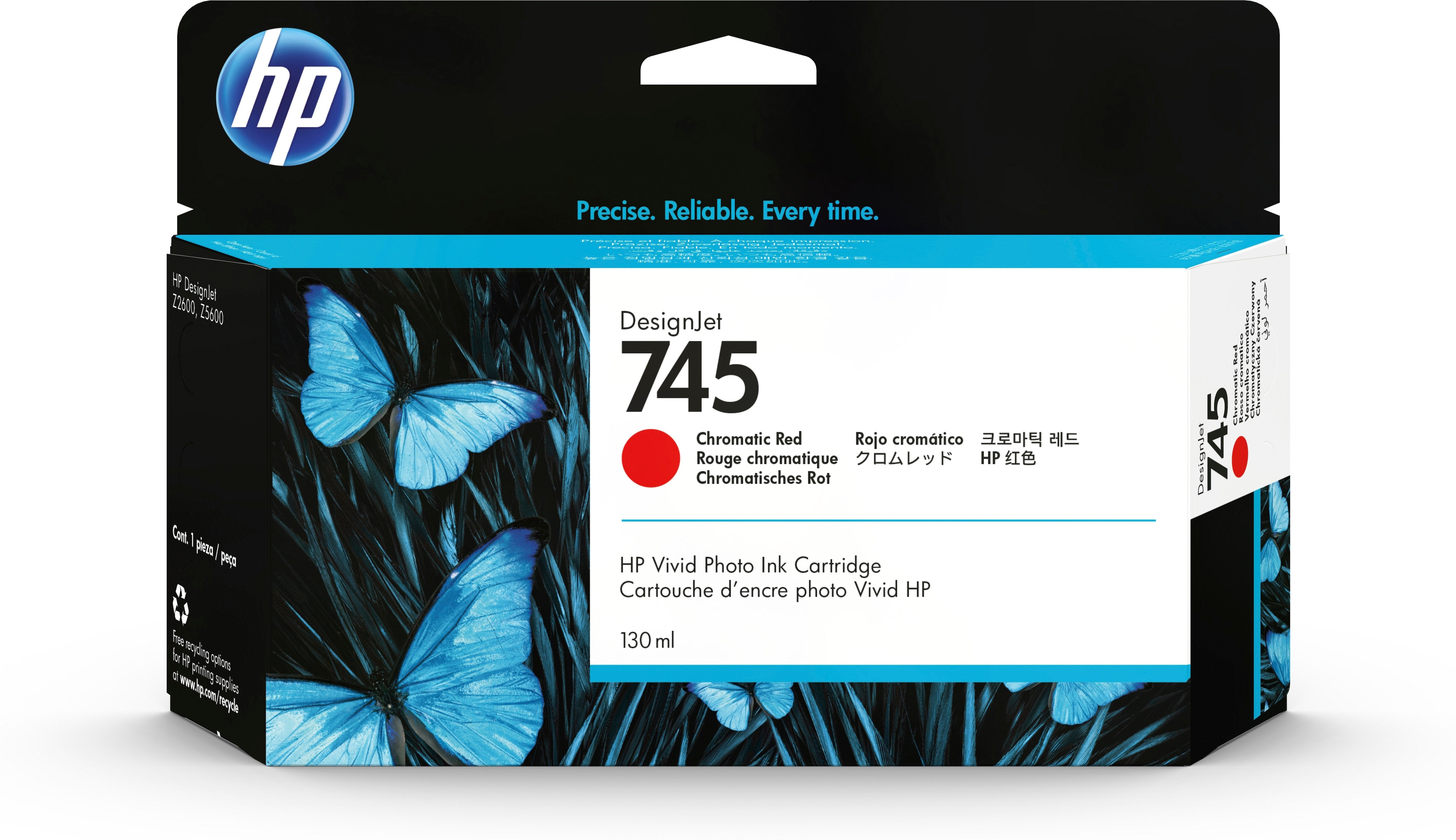 Tinta Original Hp Nº 745 Magenta Para Designjet Z2600 24 In Postscript, Designjet Z5600 44 In Postscript