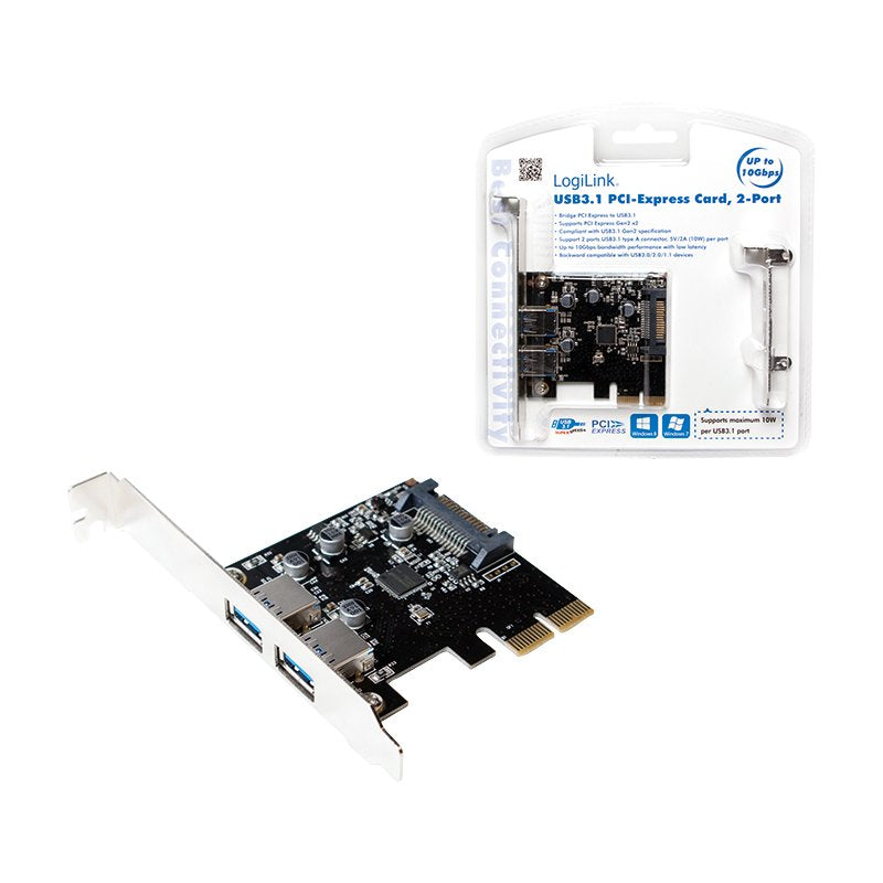 Logilink Pc0080 Tarjeta Pci-Express 2x Toma Usb 3.1 (Tipo A)