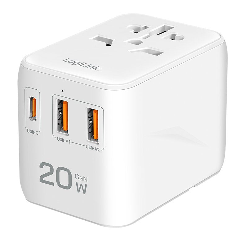 EAN 4052792077308 - LogiLink PA0356 adaptador e inversor de corriente Interior 20 W Blanco imagen 1