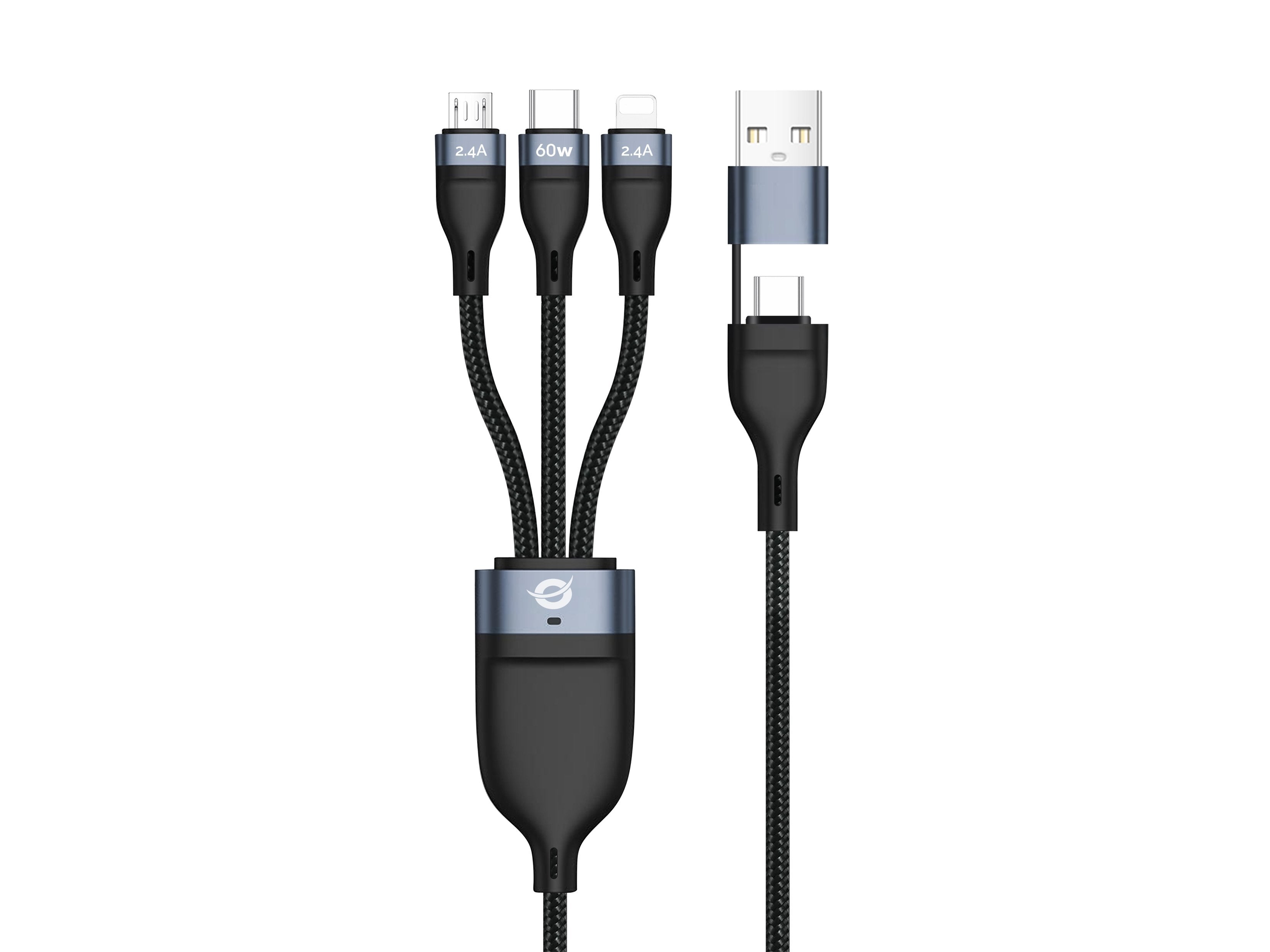 EAN 4015867237960 - Conceptronic ETTA05B15 cable USB USB 2.0 1,5 m USB C USB C/Micro-USB B/Lightning Negro imagen 1