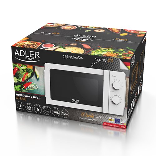 EAN 5903887801218 - Adler AD 6205 microondas Blanco Solo microondas Encimera 20 L 700 W imagen 8