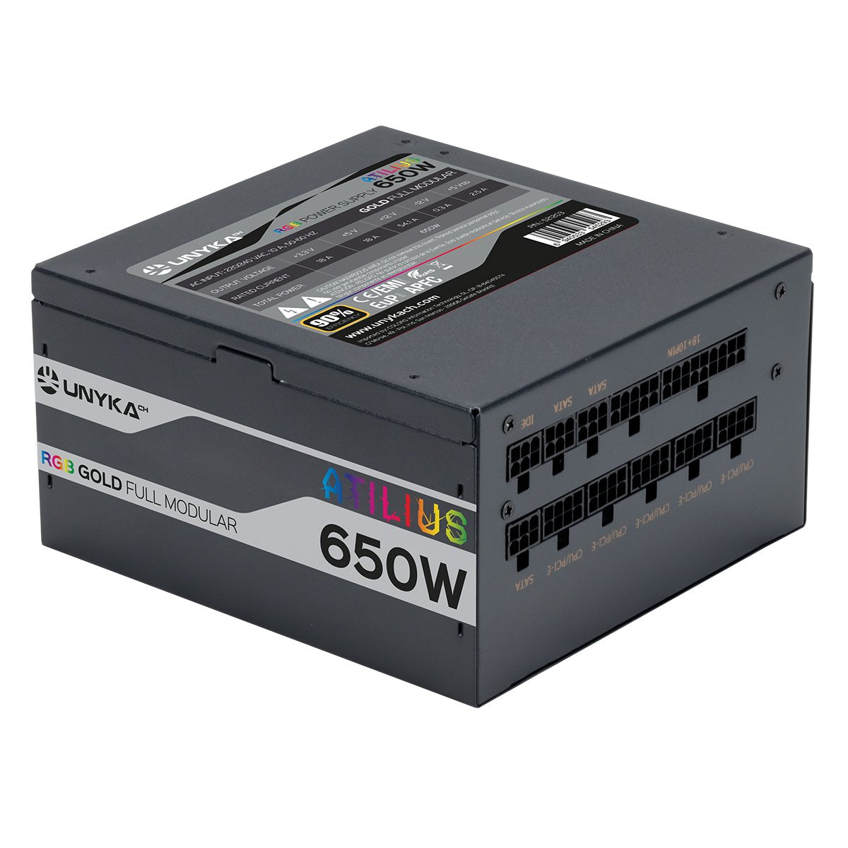 EAN 6940533545293 - UNYKAch ATX Atilus RGB Black 650W unidad de fuente de alimentación 20+4 pin ATX Negro imagen 5