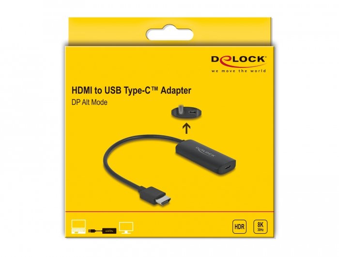 Delock Adapter Hdmi-A Stecker Zu Usb Type-C Buchse Dp Alt Mode 8k