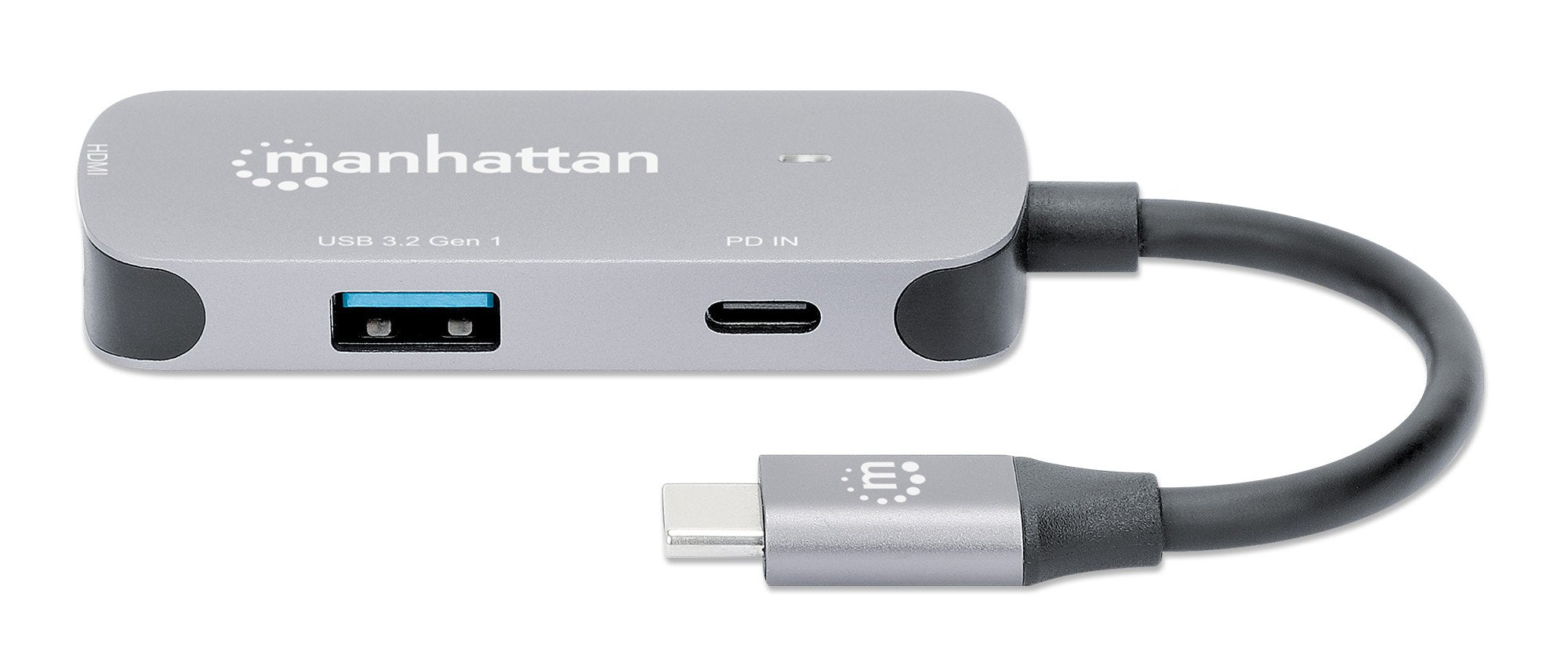 Manhattan 190299 Base Para Portátil Y Replicador De Puertos Alámbrico Usb 3.2 Gen 1 (3.1 Gen 1) Type-C Plata