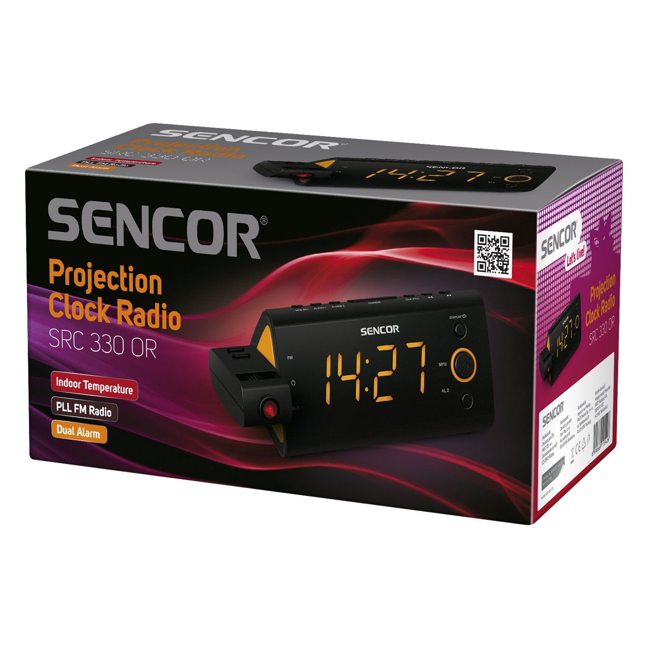EAN 8590669115426 - Sencor SRC 330 OR radio Reloj Digital Negro, Naranja imagen 2