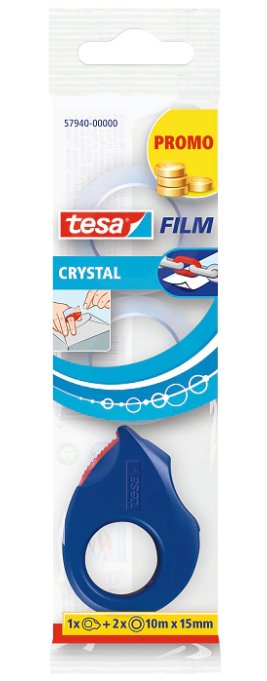 Tesafilm Abroller Mini + 2 Rollen Krimall-Klar
