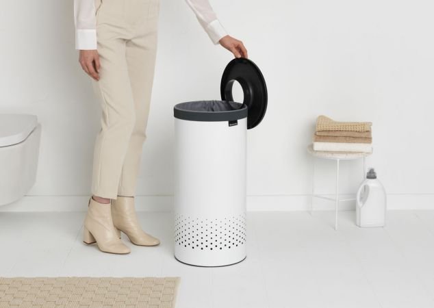 Brabantia Laundry Bin, 35 L Dark Grey / White
