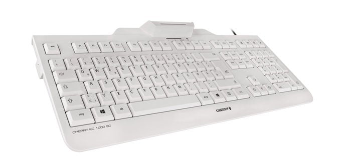 Cherry Kc 1000 Sc,Teclado Con Lector De Tarjetas ,Usb,Español,Gris Palido
