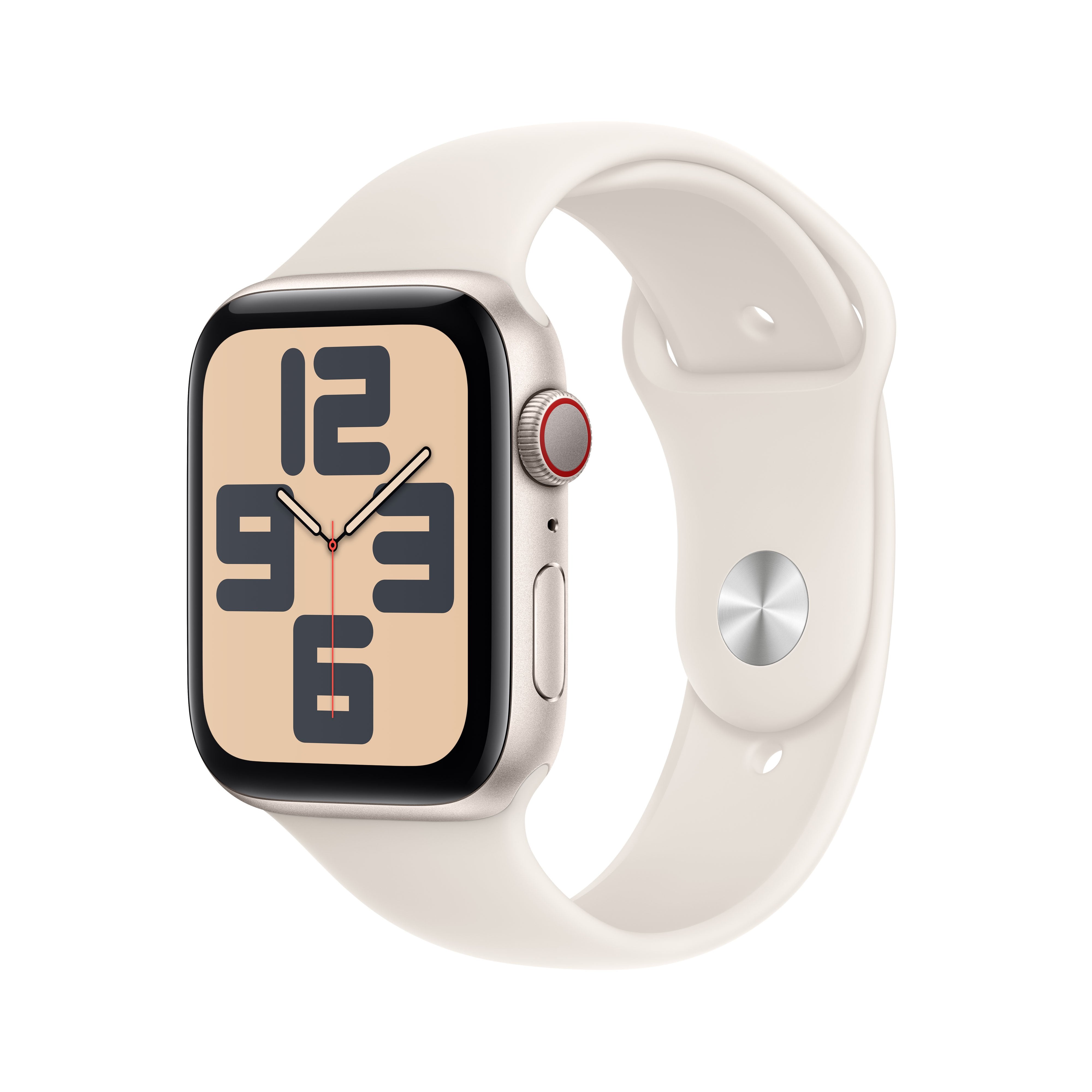 Apple Apple Watch Se Gps + Cellular 44mm Starlight Aluminium Case With Starlight Sport Band - S/M