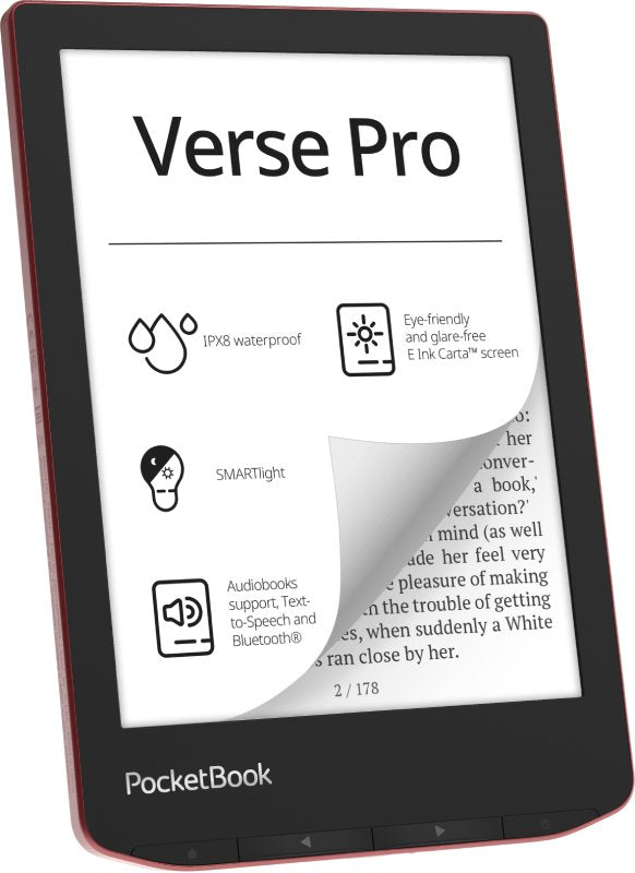 Libro Electronico Ebook Pocketbook Verse Pro Ereader 6" 16 Gb Rojo Passion Red
