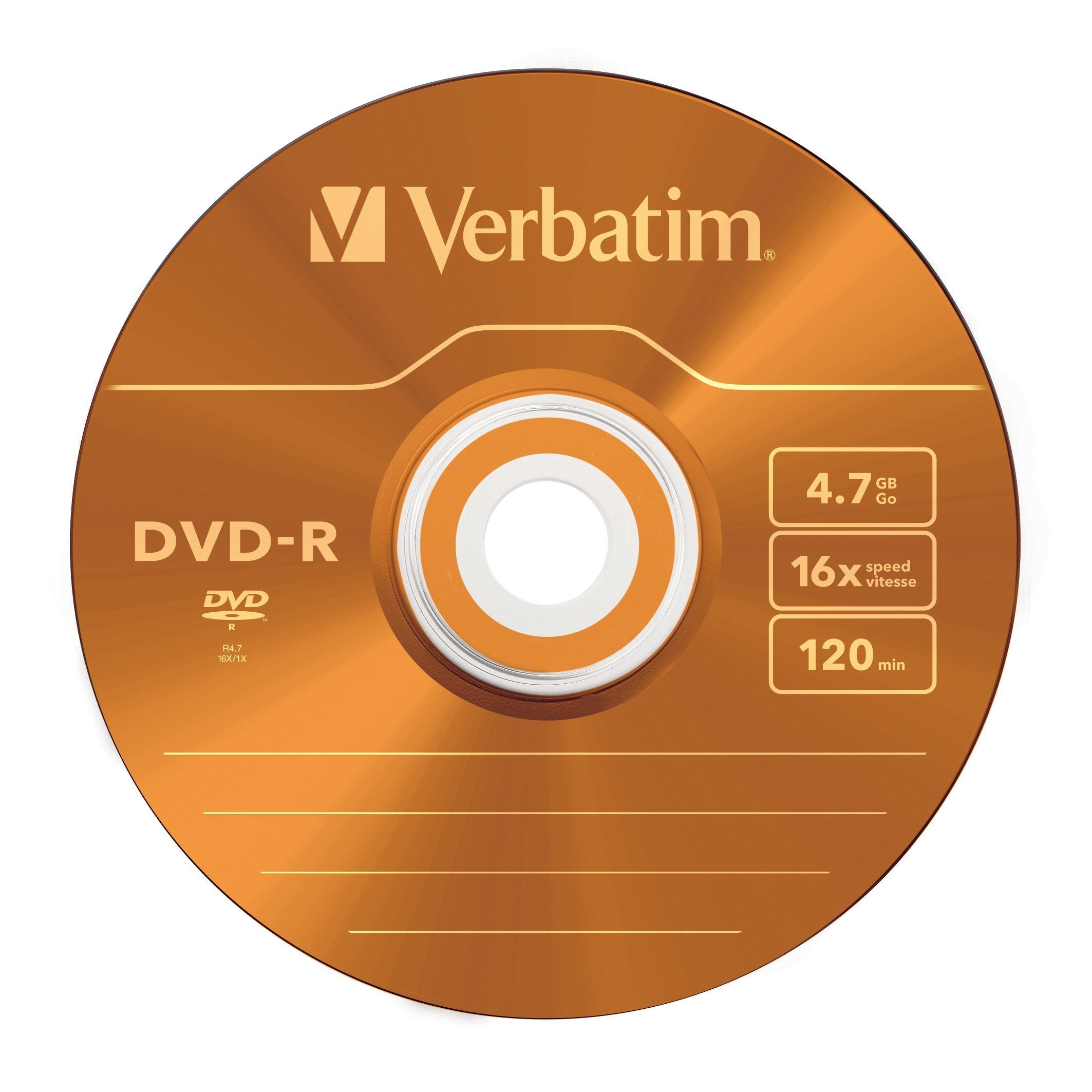 Verbatim Dvd-R 120 Min. 4.7gb 16x 5-Pack Slim Jewelcase Datalife Plus, Color Surface