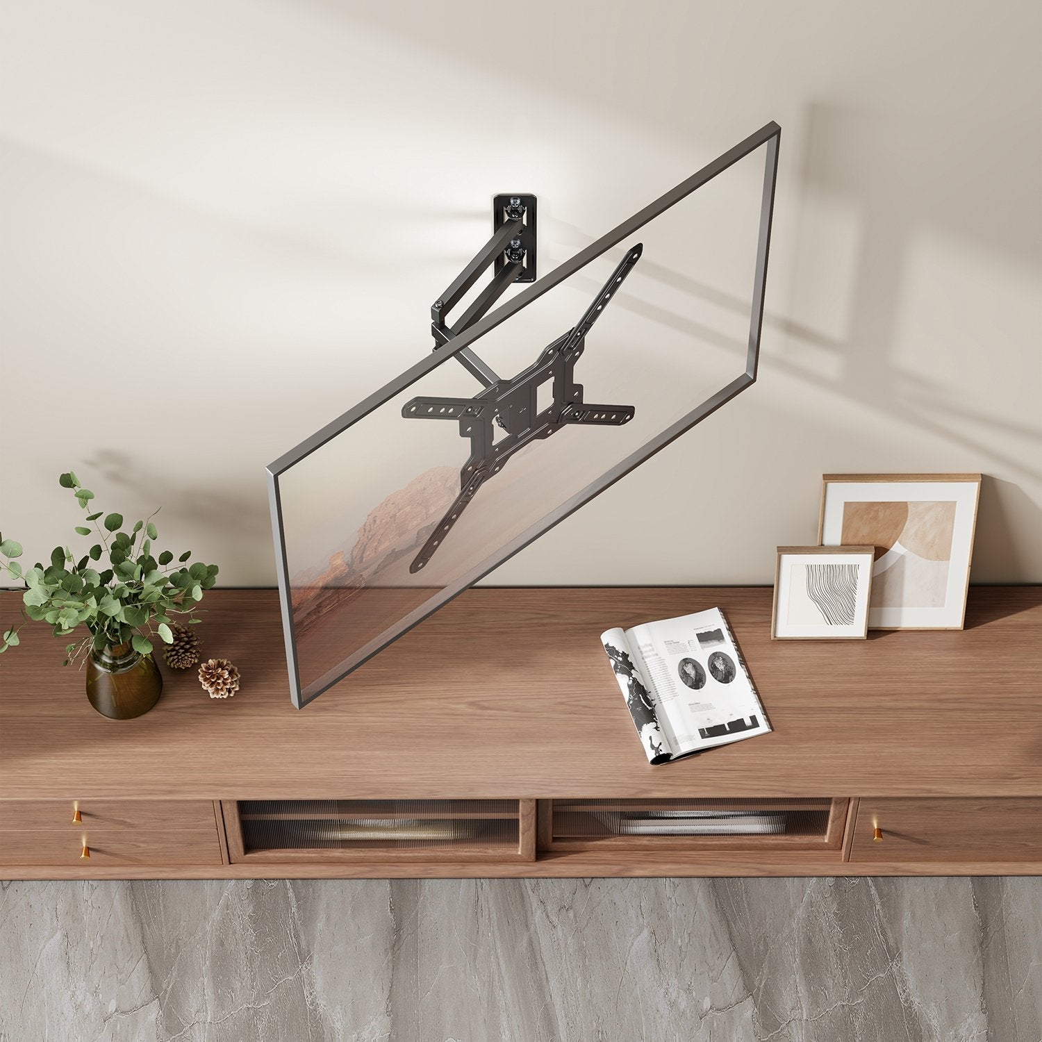 Aisens Soporte Eco Giratorio, Inclinable Para Monitor/Tv 30kg (3 Pivotes) De 23-65, Negro