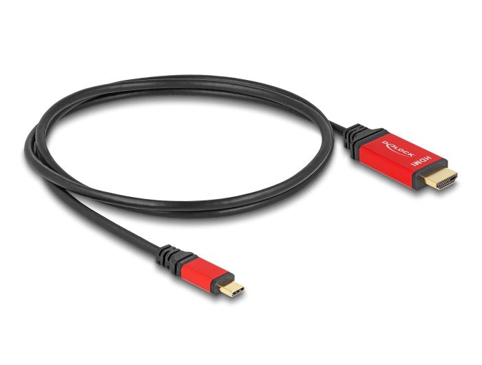 Delock 80095 Cable Usb Type-C A Hdmi (Modo Dp Alt) 8k 60 Hz Con Función Hdr 1 M Rojo