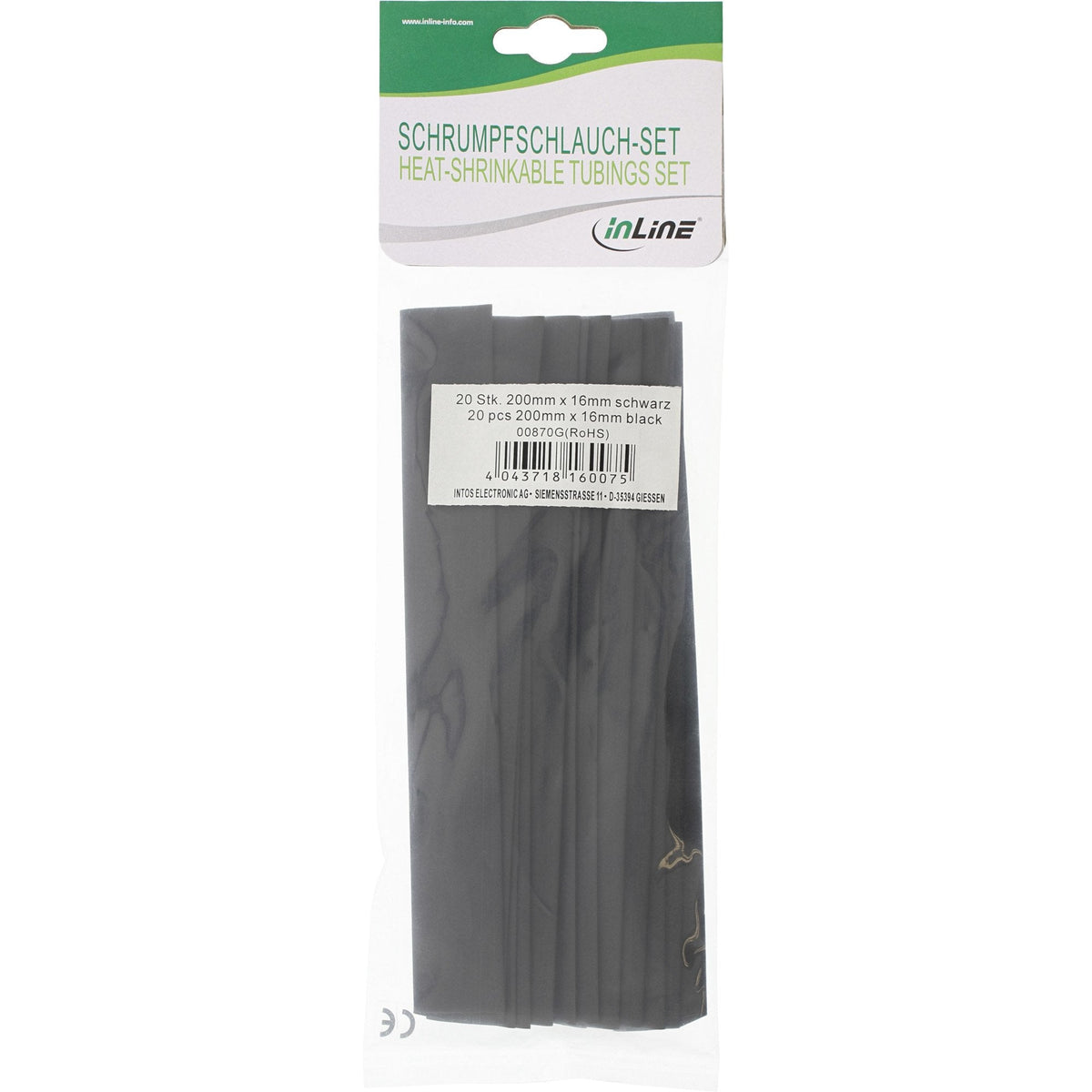 Tubos Termorretráctiles Inline De 200 Mm De 16 Mm A 8 Mm 20 Uds.
