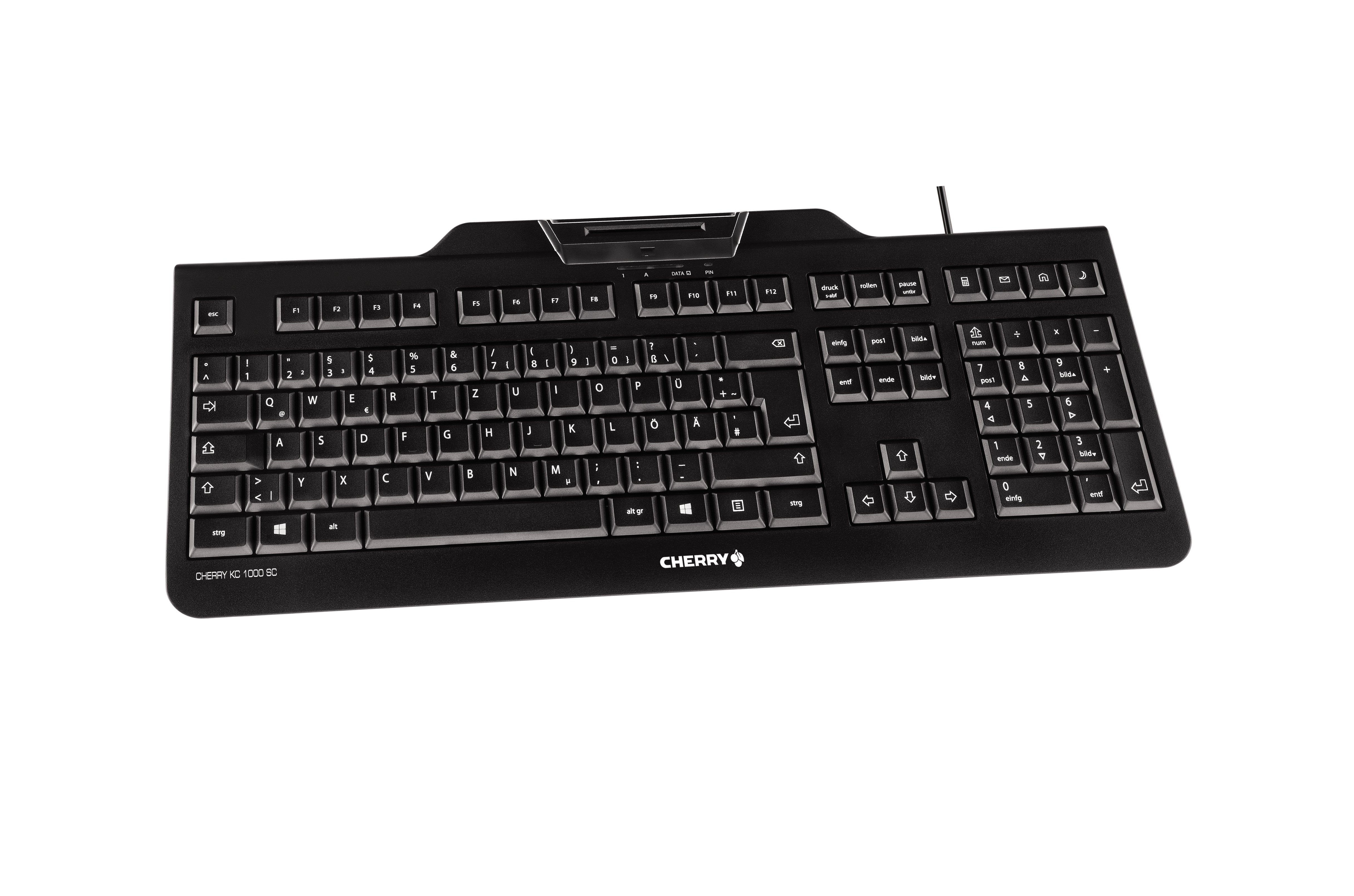 Cherry Kc 1000 Sc Teclado Usb Qwerty Inglés Del Reino Unido Negro