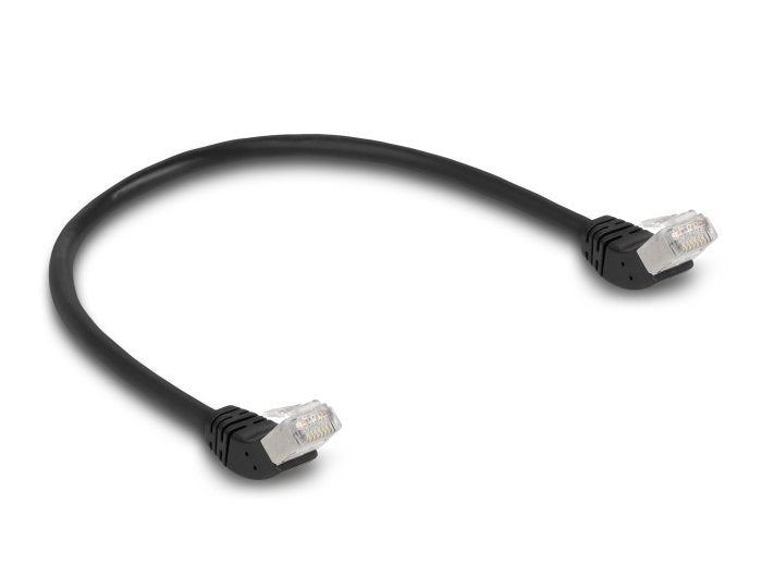 Delock 80260 Rj45 Cable De Red Cat.6a S/Ftp 45° Nach Oben Angular 0,5 M Negro