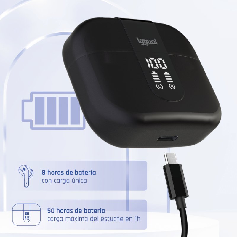 EAN 8435364319345 - iggual True Sound True Wireless Stereo (TWS) Dentro de oído Llamadas/Música Negro imagen 10
