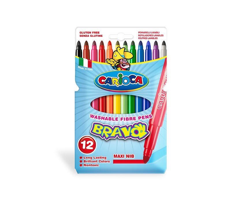 EAN 8003511427559 - Carioca Bravo rotulador Extra-grueso Multicolor 12 pieza(s) imagen 1