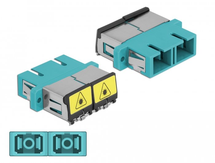 Lwl Kupplung Mit Laserschutzklappe Sc Duplex Buchse Zu Sc Duplex Buchse Multimode Aqua