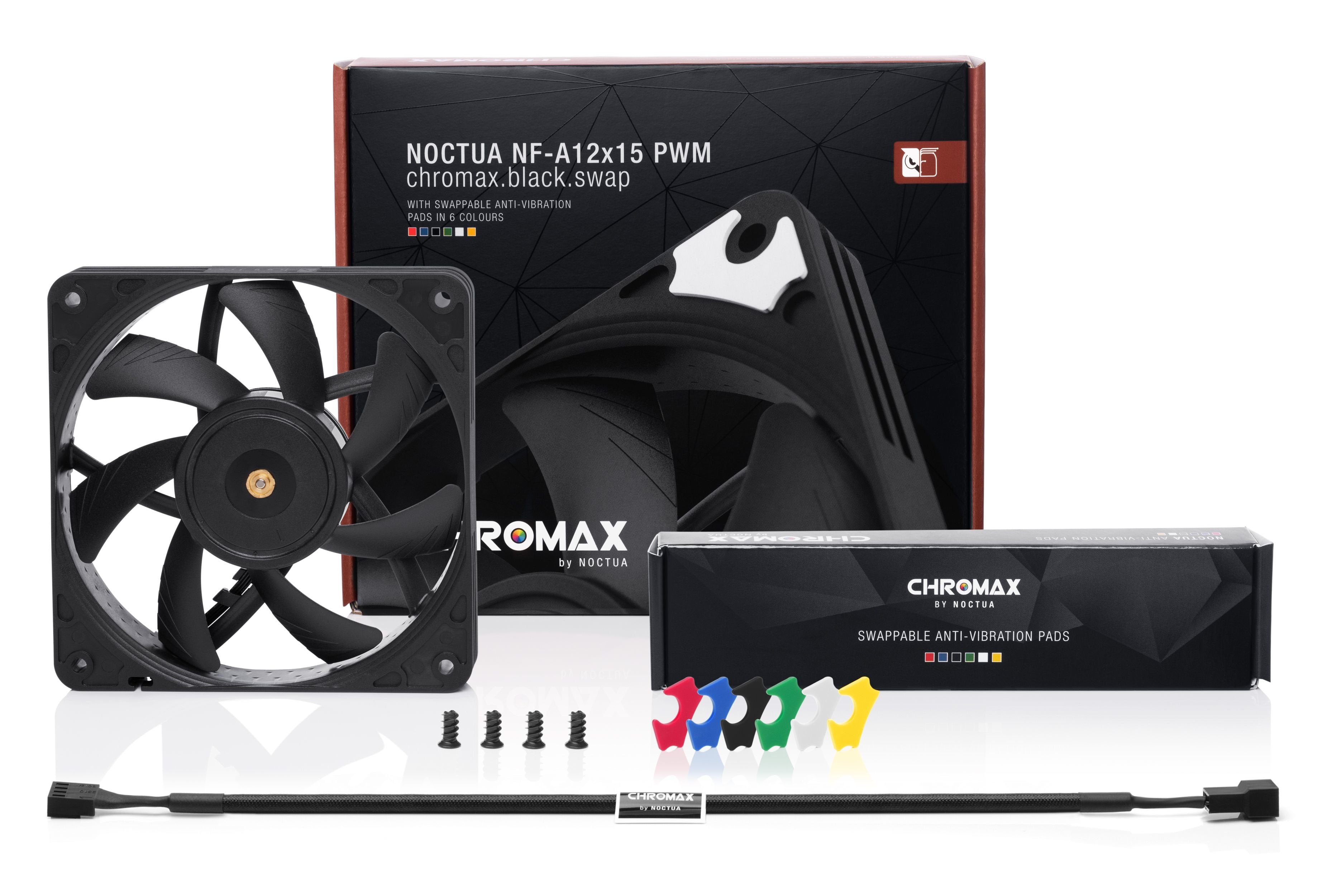 EAN 9010018100464 - Noctua NF-A12X15 PWM CH.BK.S sistema de refrigeración para ordenador Carcasa del ordenador Ventilador 12 imagen 3