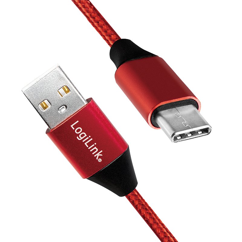 Logilink Cu0148 Cable Usb 1 M 2.0 Usb A Usb C Negro, Rojo