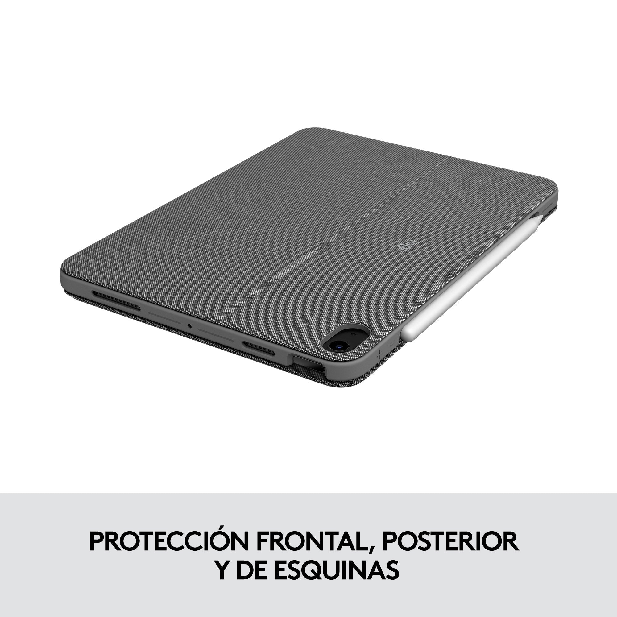 Funda Con Teclado Esp Logitech Combo Touch Para Tablets Apple Ipad Air 4 Gen 2020 De 10.9'/ Gris