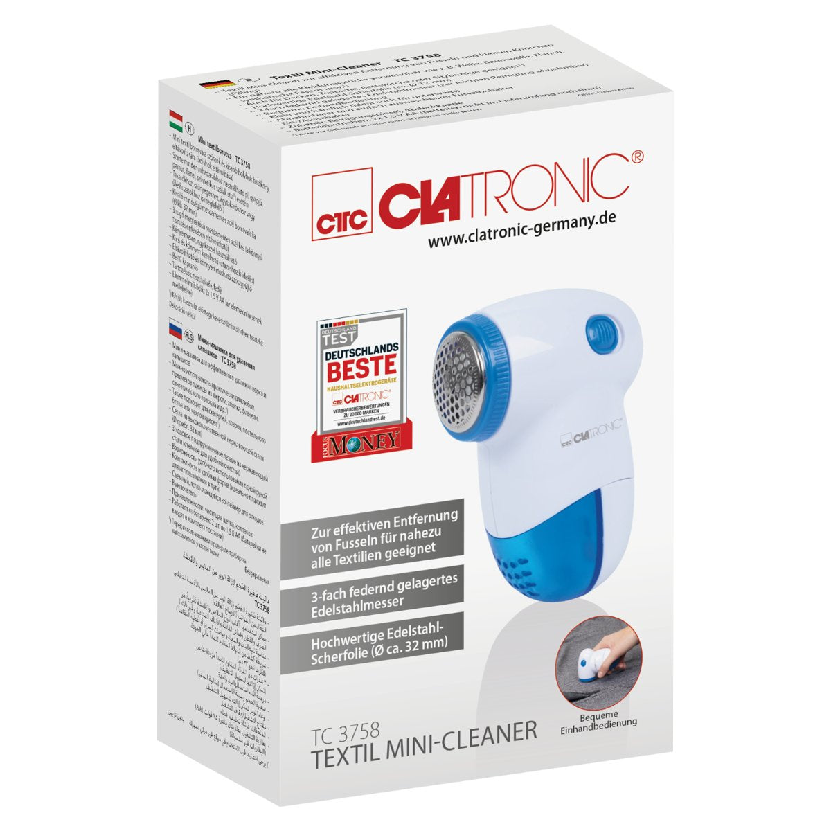 Quitapelusas De Ropa Tc 3758 Clatronic