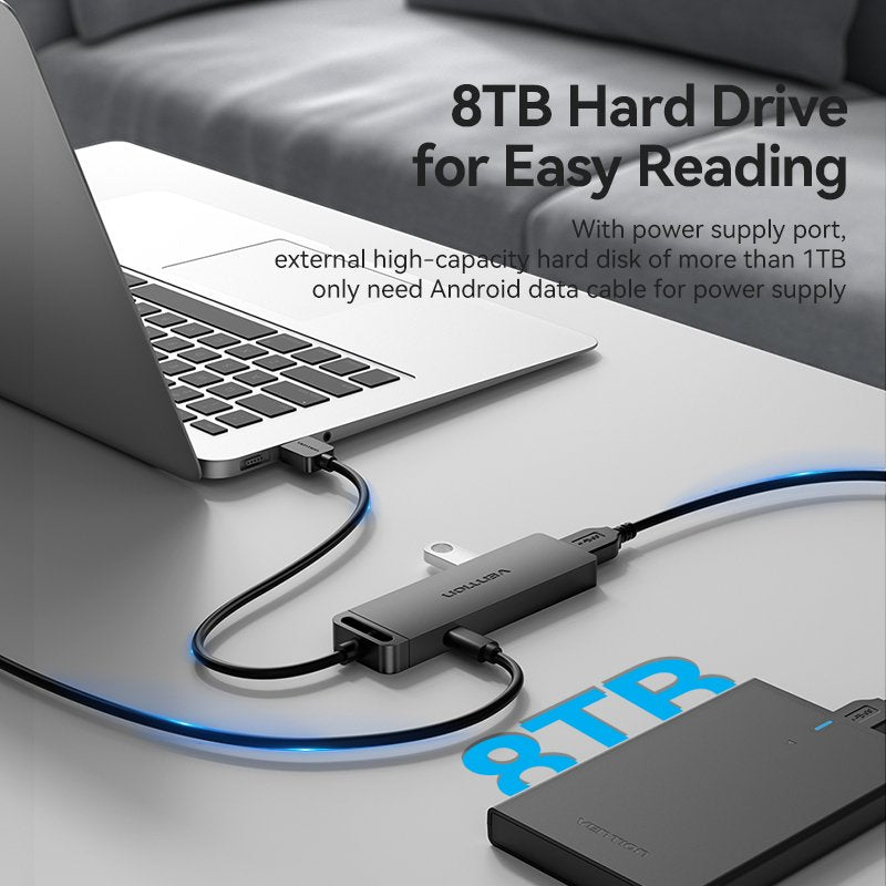 Hub Usb 3.0 Vention Chlbd 4xusb Microusb Pd 50cm