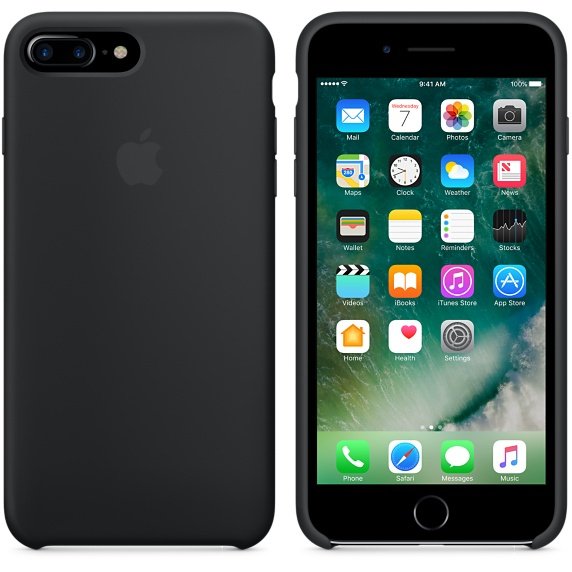 Appleâ Funda Iphone 7 Plus Silicona Negro Mmqr2zm/A