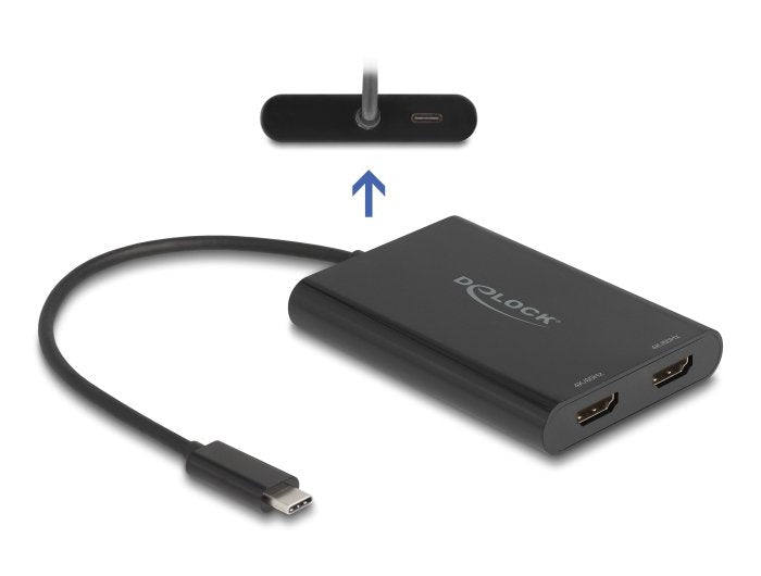 EAN 4043619643097 - DeLOCK 64309 adaptador de cable de vídeo 0,2 m USB Tipo C HDMI + USB Type-C Negro imagen 1