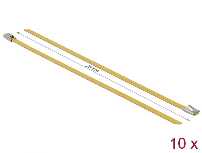 Delock Bridas De Acero Inoxidable L 200 X B 4,6 Mm Amarillo 10 Piezas