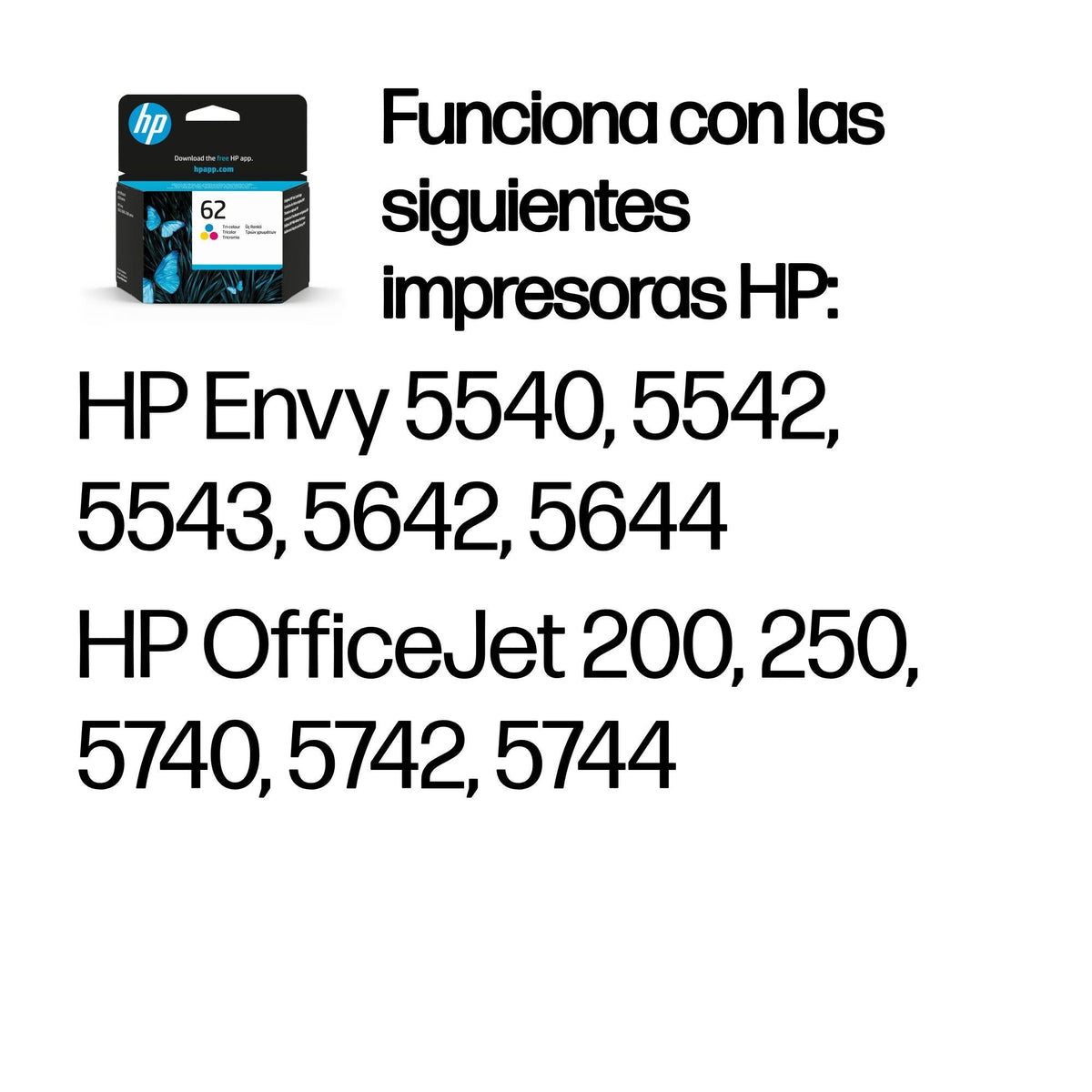 Hp Tinta C2p06ae / 62 C,M,Y